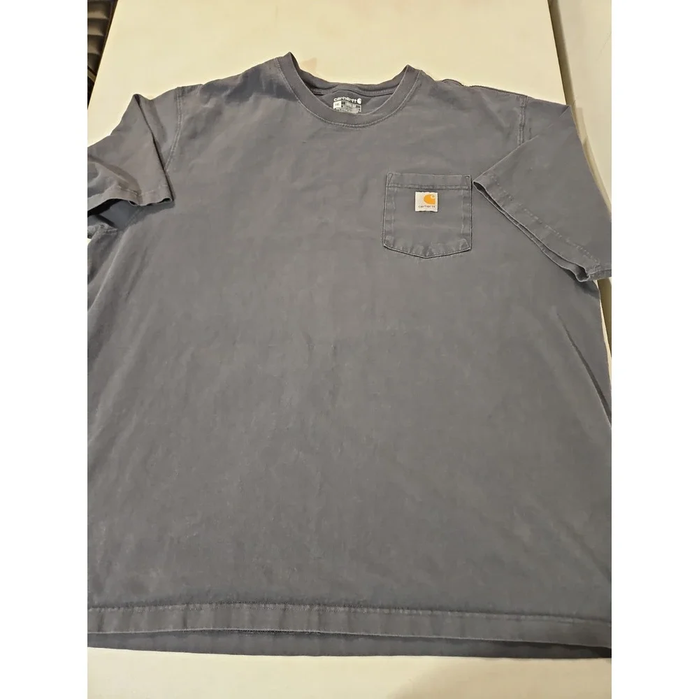 Carhartt T-Shirt Loose Fit Mens 2XL Short Sleeve Gray Crew Neck Pocket (315